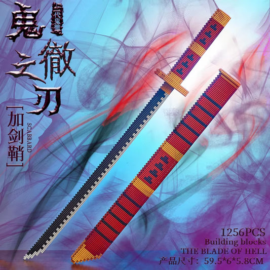 Animes Demon Yamato Swords Nichirin Knifes Blade Arms Equipage Accessories Game Model Toys Kids Kits Brick Building Block