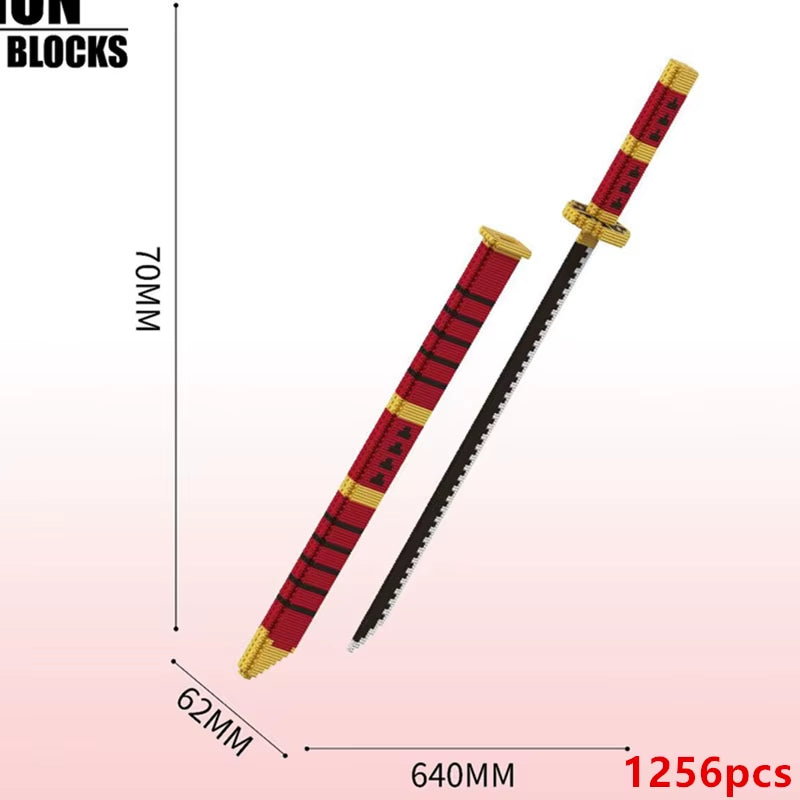 Animes Demon Yamato Swords Nichirin Knifes Blade Arms Equipage Accessories Game Model Toys Kids Kits Brick Building Block