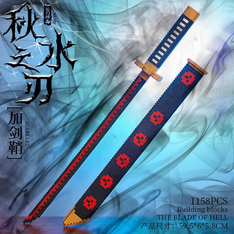 Animes Demon Yamato Swords Nichirin Knifes Blade Arms Equipage Accessories Game Model Toys Kids Kits Brick Building Block